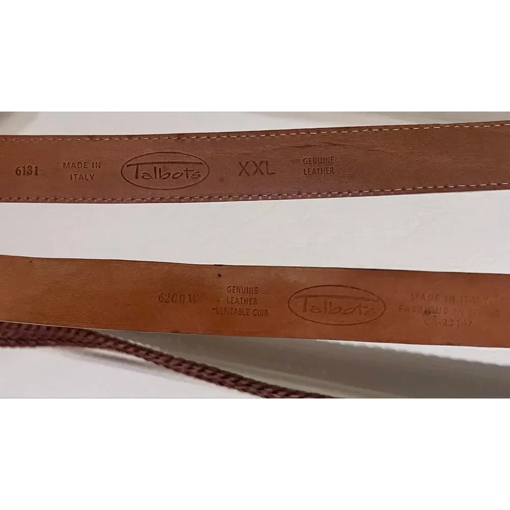 Vintage Talbots XXL Genuine Leather Belt Lot 3 Plus Size Made in Italy Braided